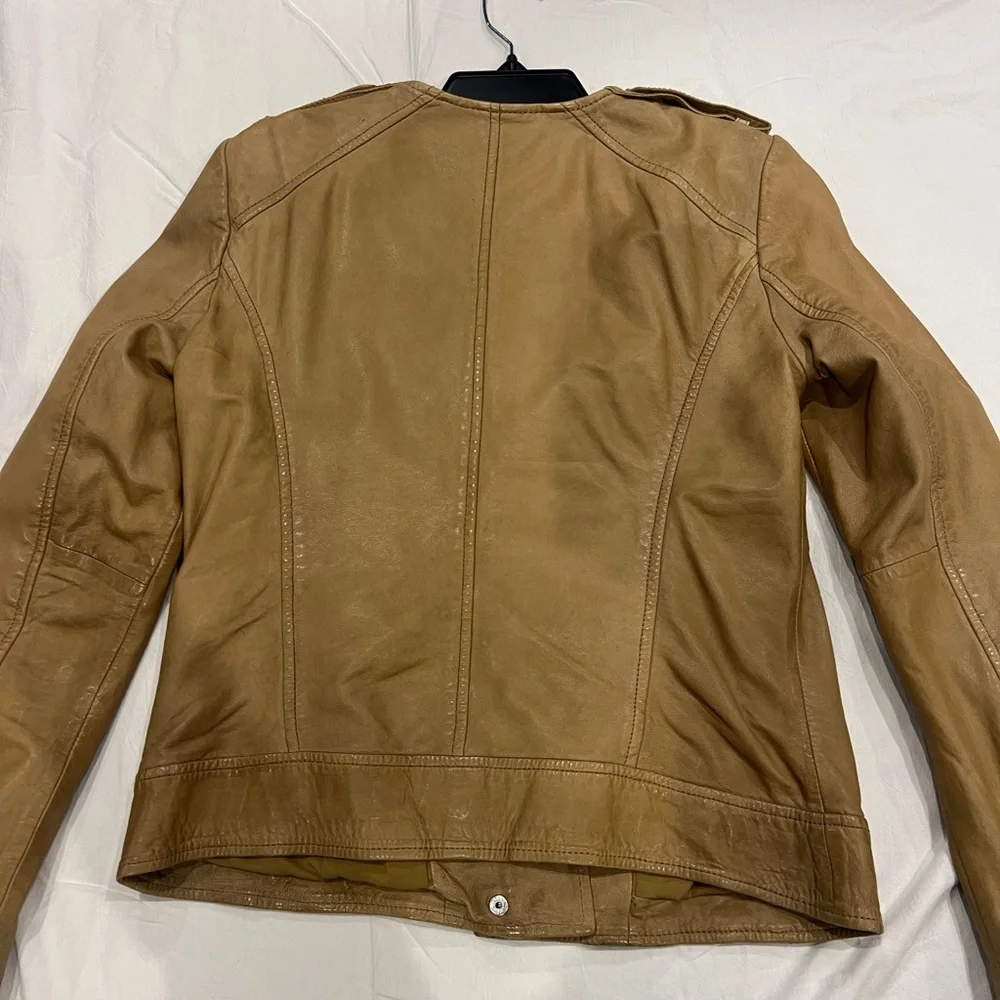 Lucky Brand Women's Tan Leather Jacket - Picture 5 of 7